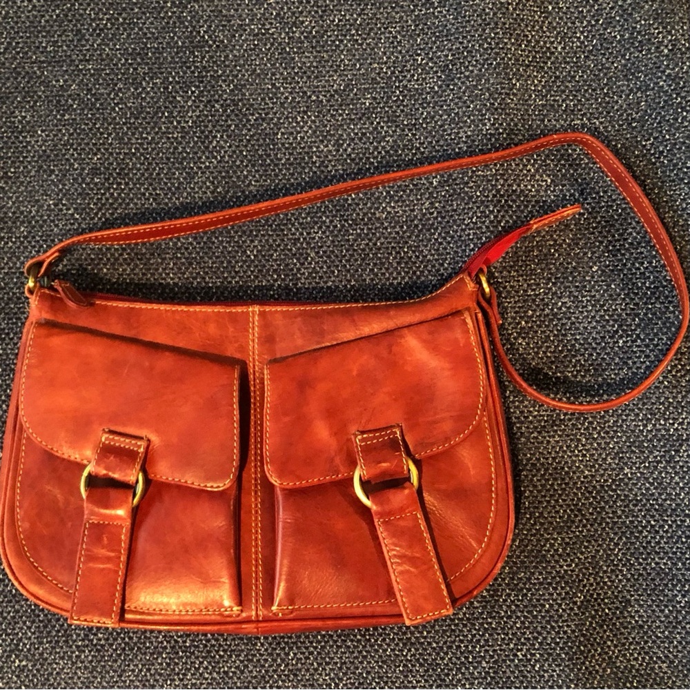 Leather Purse Shoulder Strap, Weathered Oxblood Color